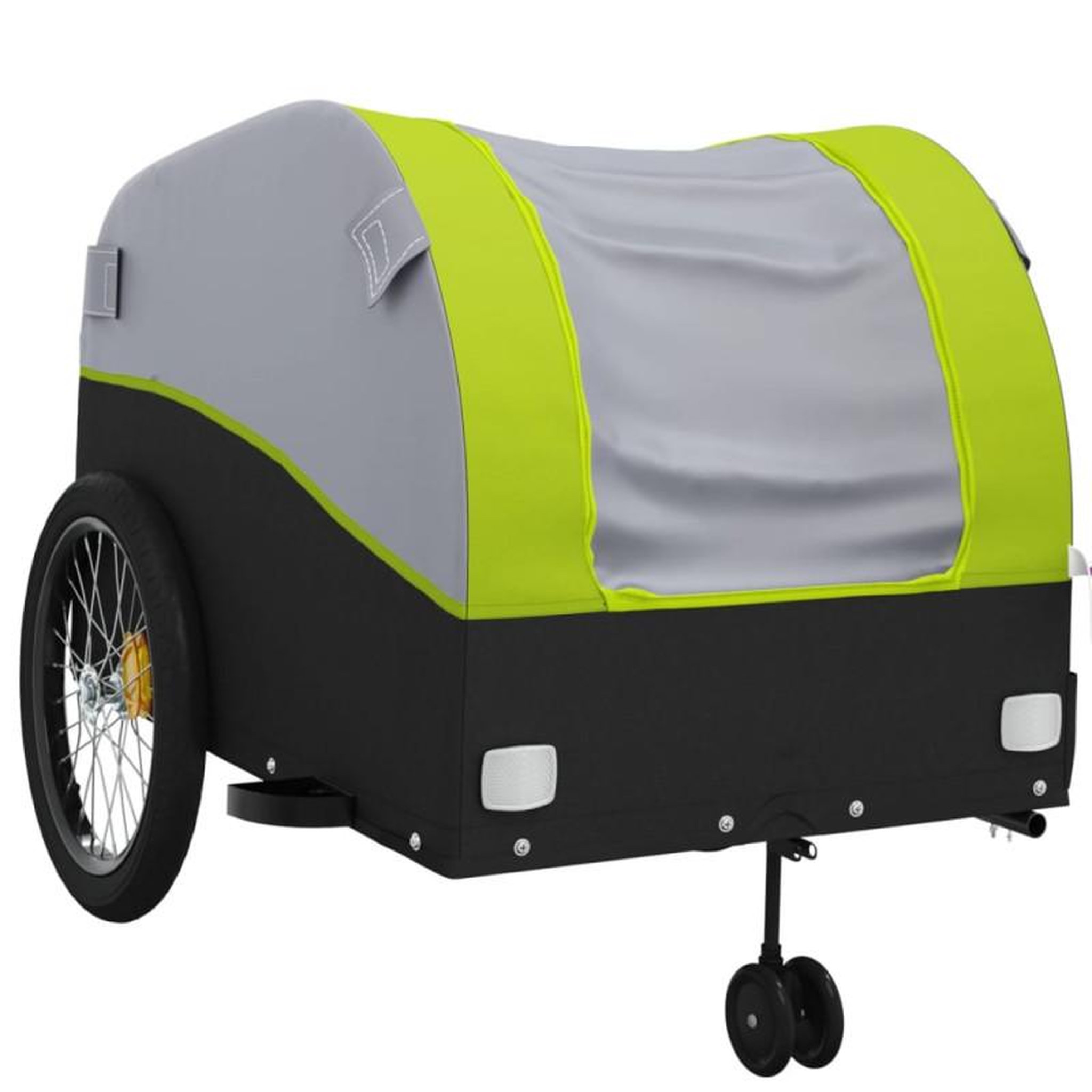 Voir la diapositive 5 : VIDAXL Remorque de vélo noir et vert 45 kg fer