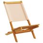 Voir la diapositive 3 : VIDAXL Chaises de jardin pliantes lot de 4 beige tissu et bois massif