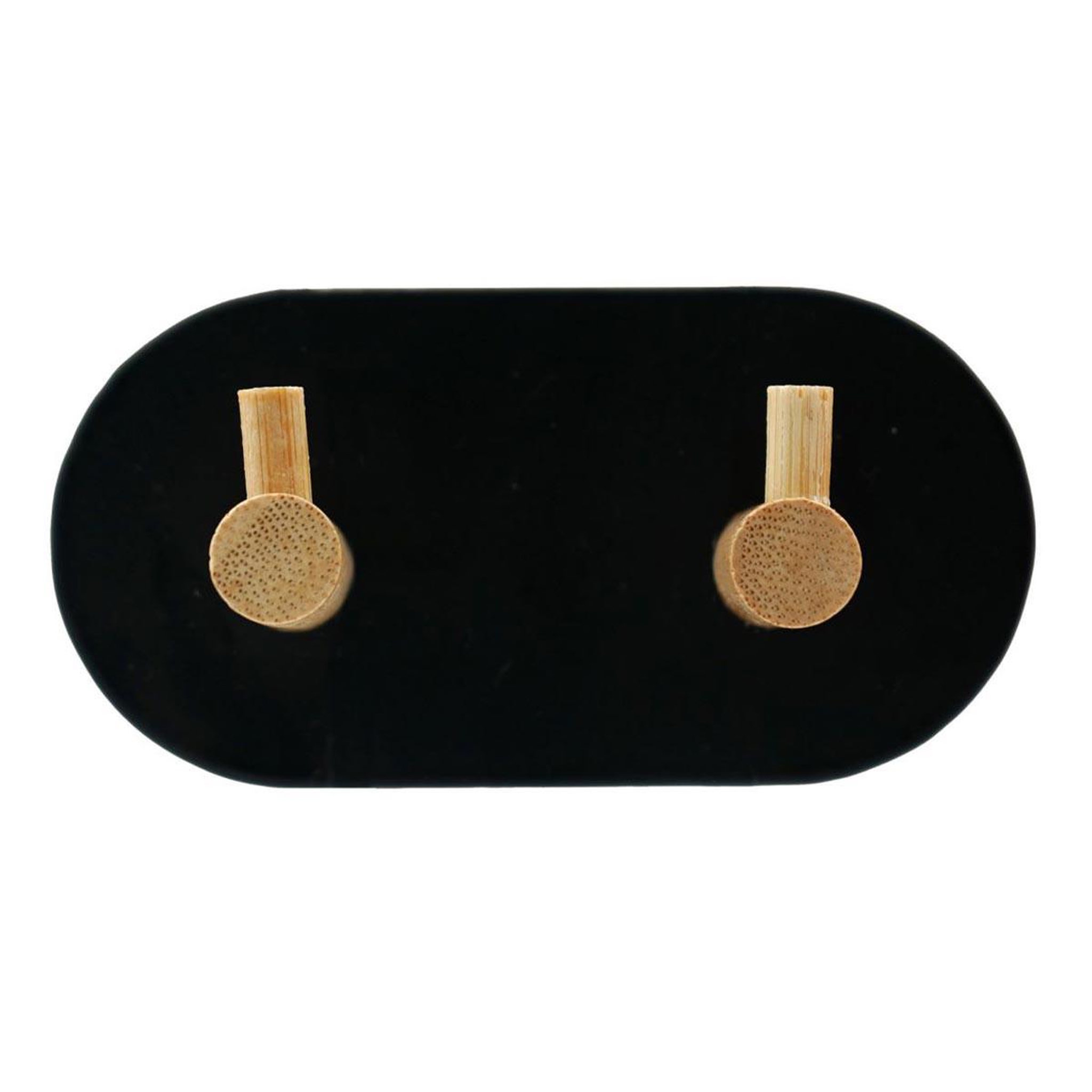 Douceur d'Intérieur Patère adhésive 2 crochets en métal  fixeo  9cm noir