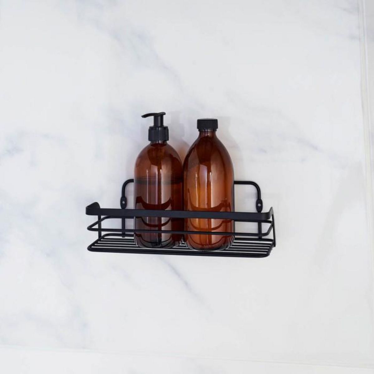 Paris Prix Panier de Douche Adhésif  Filaire Premium  26cm Noir