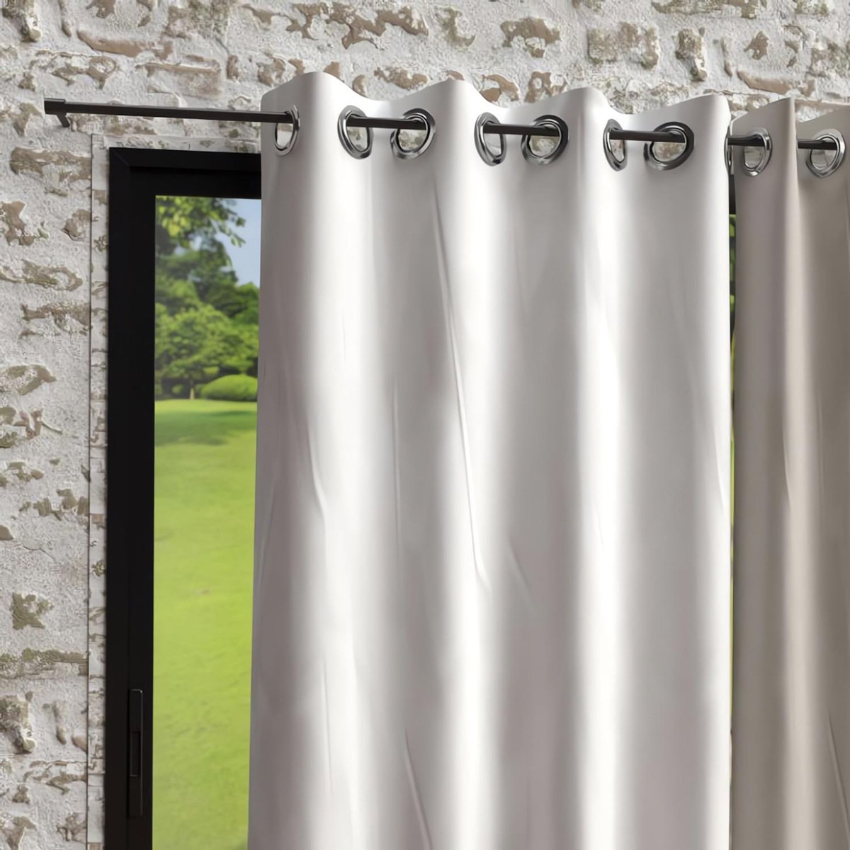 SOLEIL D'OCRE Rideau à oeillets en microfibre lavée BOHEME, par Soleil d'Ocre