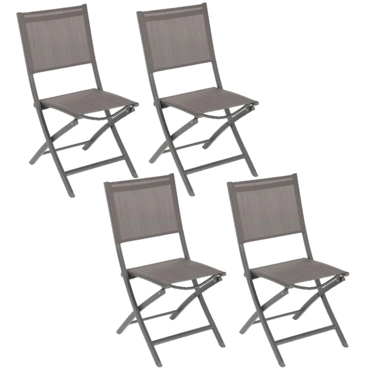 TOILINUX Lot de 4 Chaises de jardin pliantes Essentia