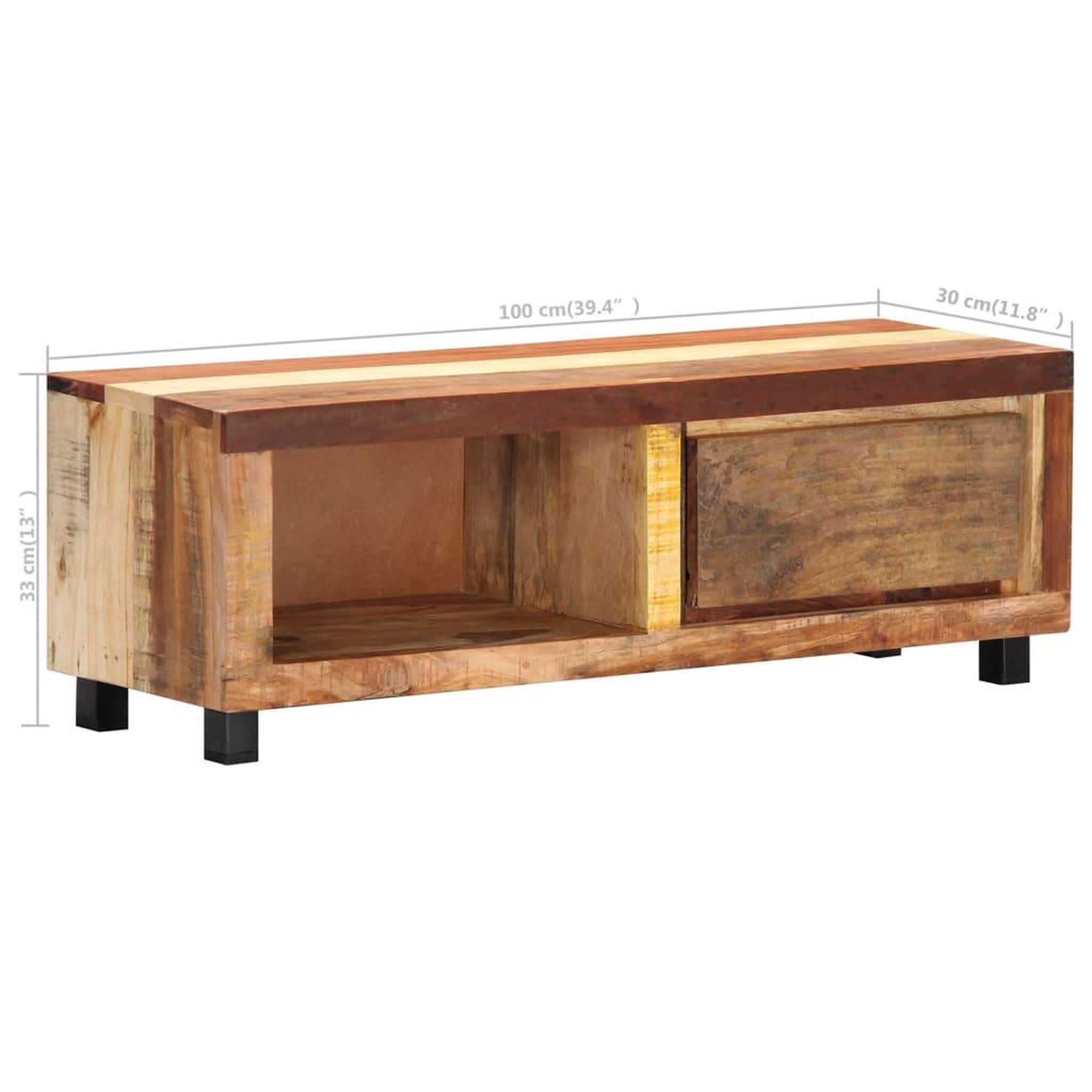 Voir la diapositive 6 : VIDAXL Meuble TV 100x30x33 cm Bois de recuperation massif