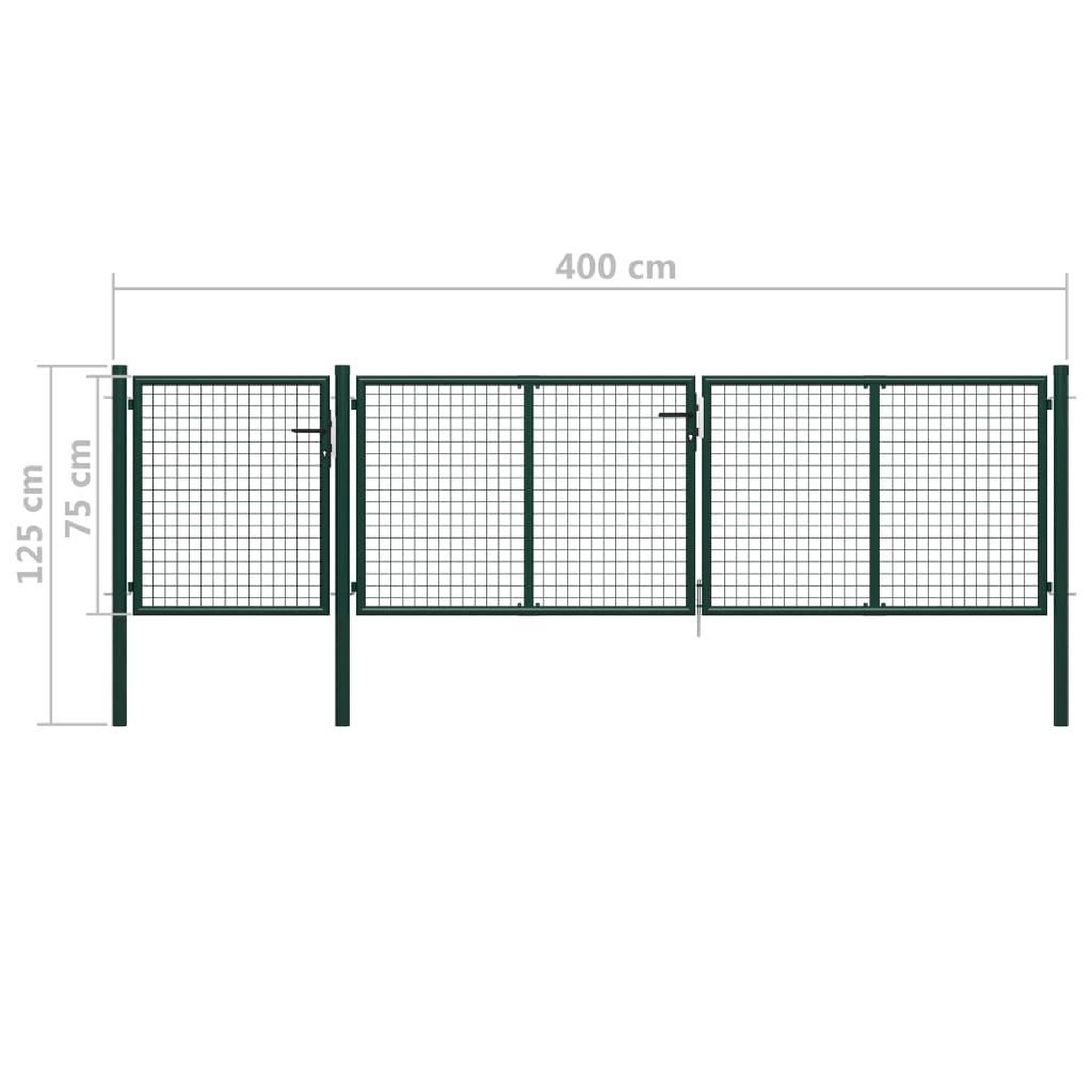 Voir la diapositive 5 : VIDAXL Portail de jardin Acier 400 x 75 cm Vert