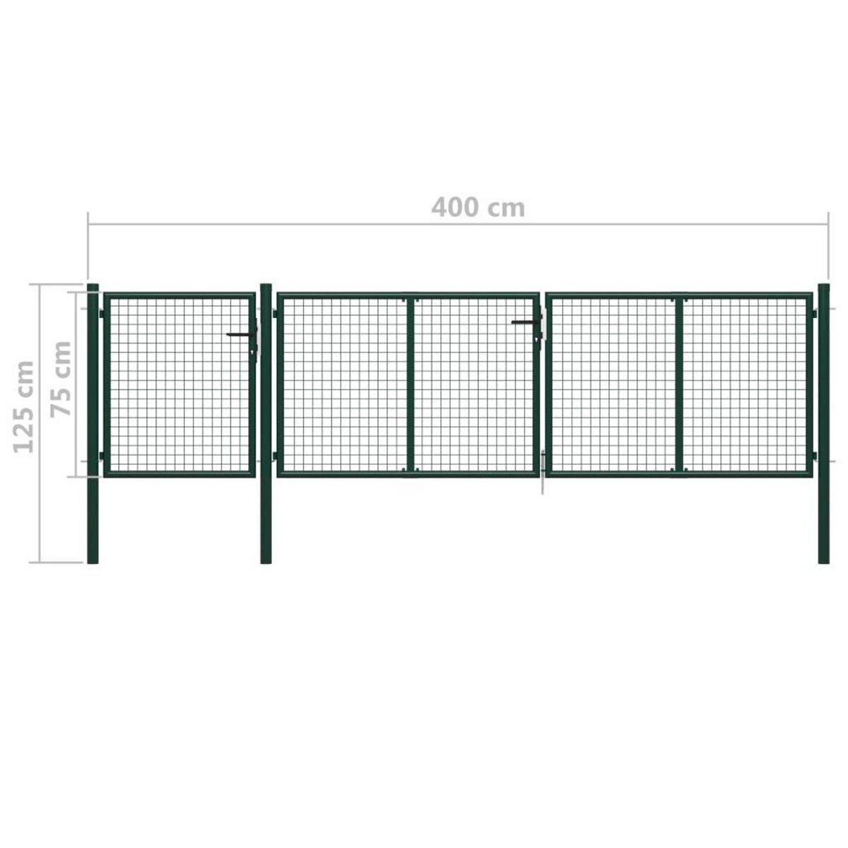 VIDAXL Portail de jardin Acier 400 x 75 cm Vert
