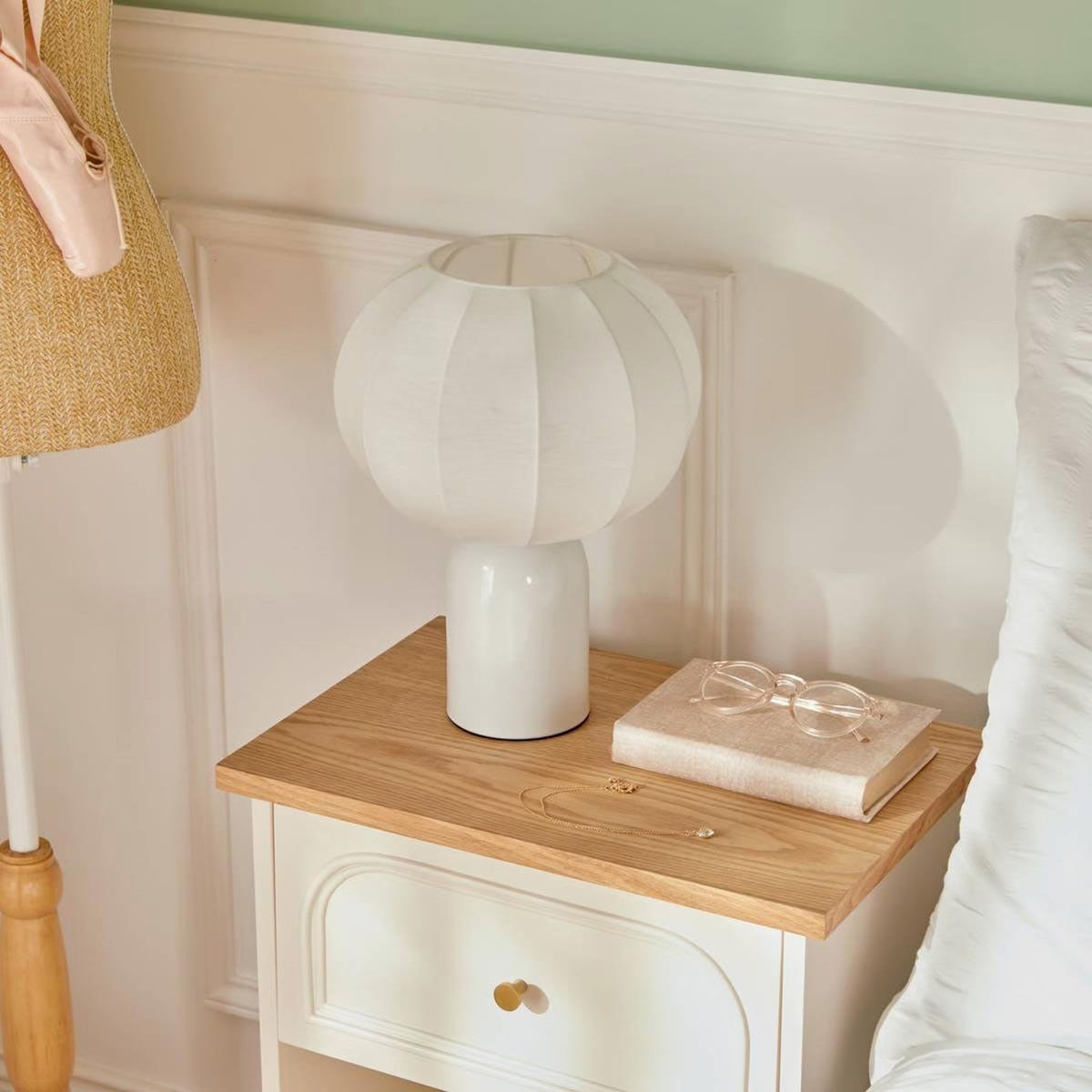 ATMOSPHERA Lampe à Poser en Métal  Tobie  33cm Blanc