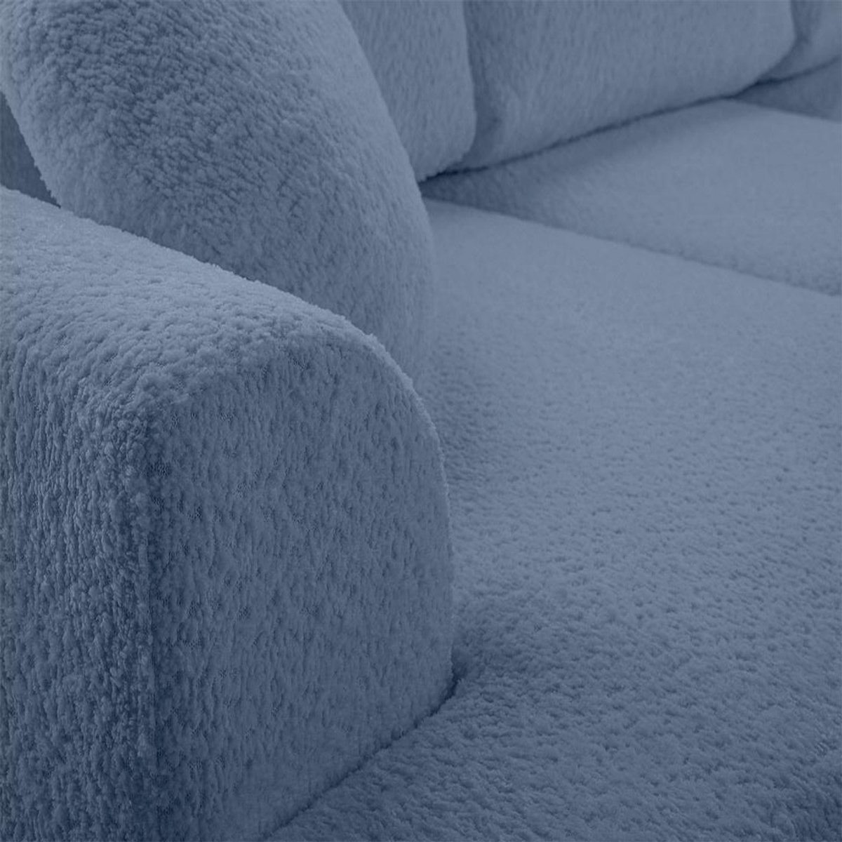 BEST MOBILIER Candela - canapé d'angle droit 4 places - convertible avec coffre - en tissu bouclette