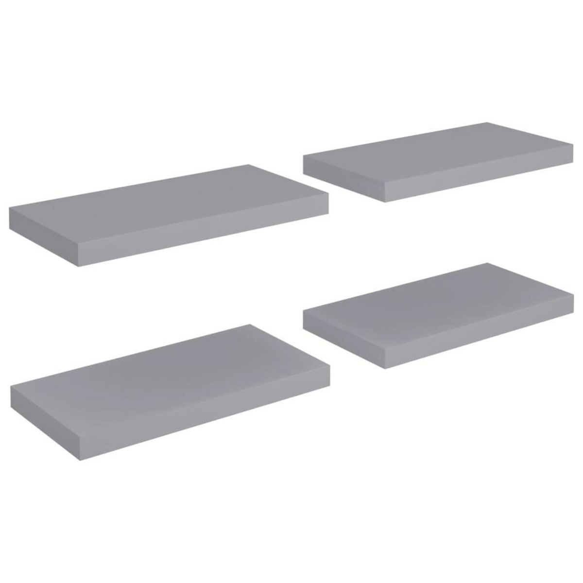 VIDAXL Etageres murales flottantes 4 pcs gris 50x23x3,8 cm MDF