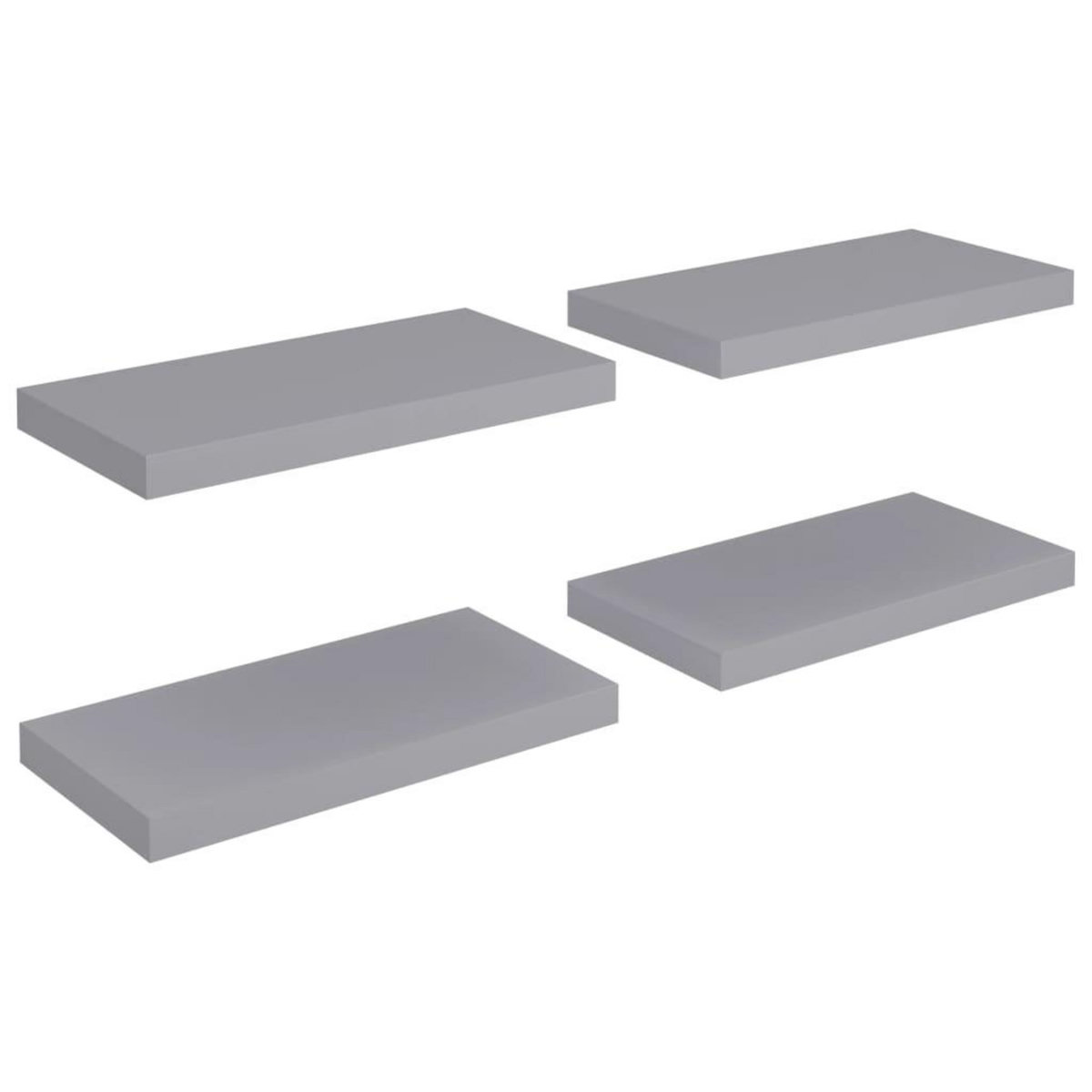 VIDAXL Etageres murales flottantes 4 pcs gris 50x23x3,8 cm MDF