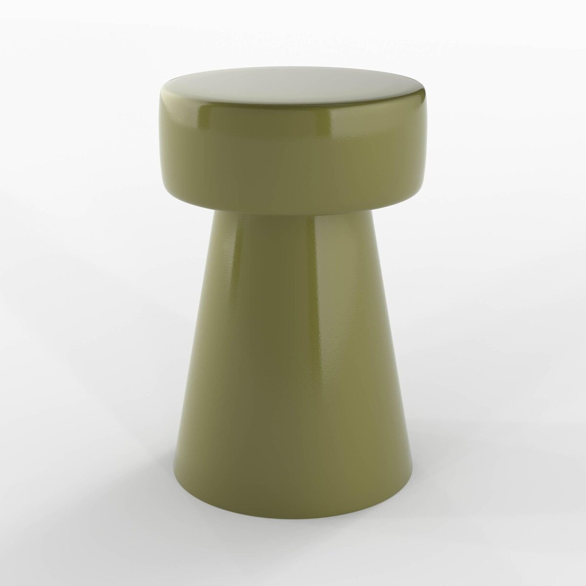 Rendez vous déco Table d'appoint ronde en métal vert kaki D30 cm - Athéna