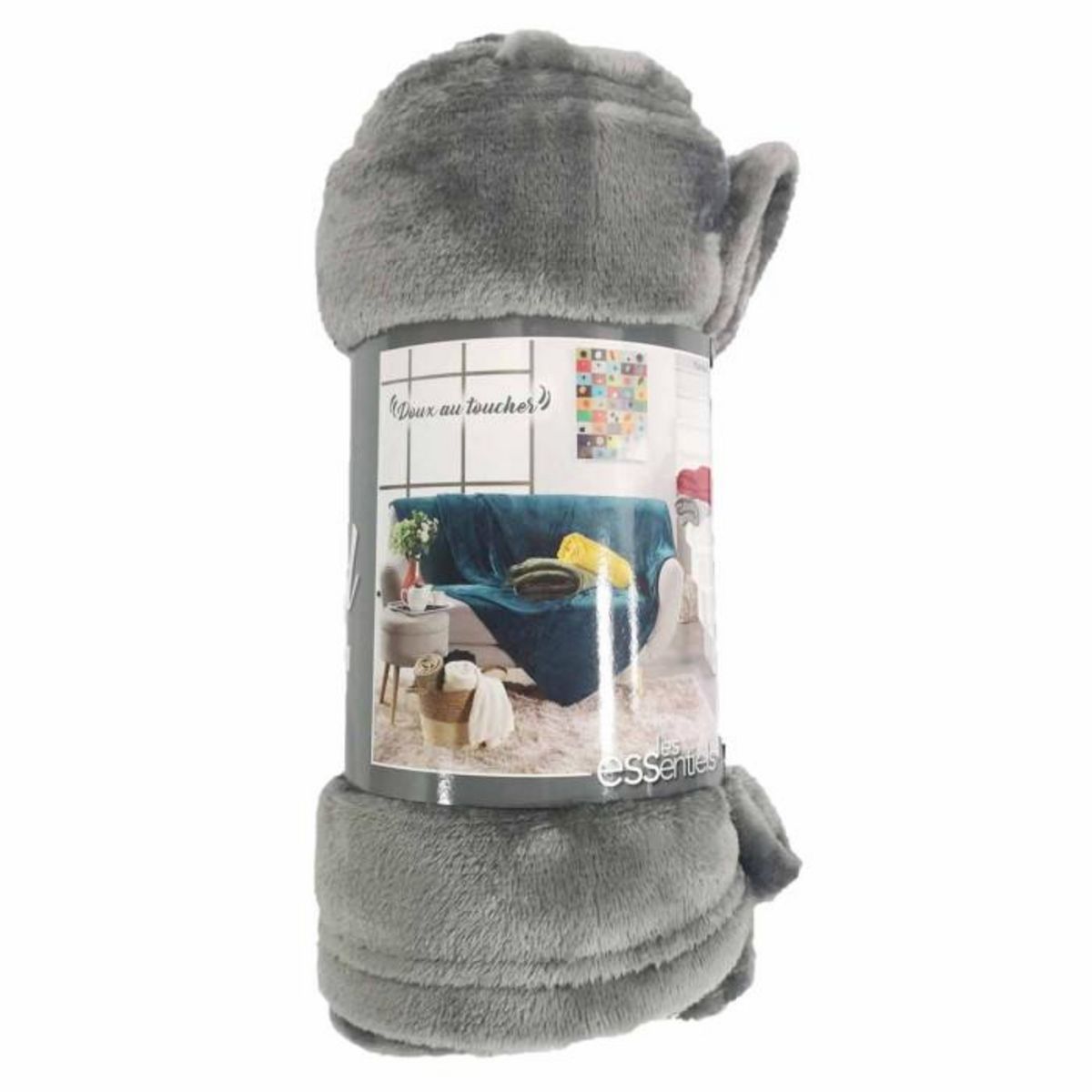 Paris Prix Plaid Uni en Flanelle  Flanou  125x150cm Gris