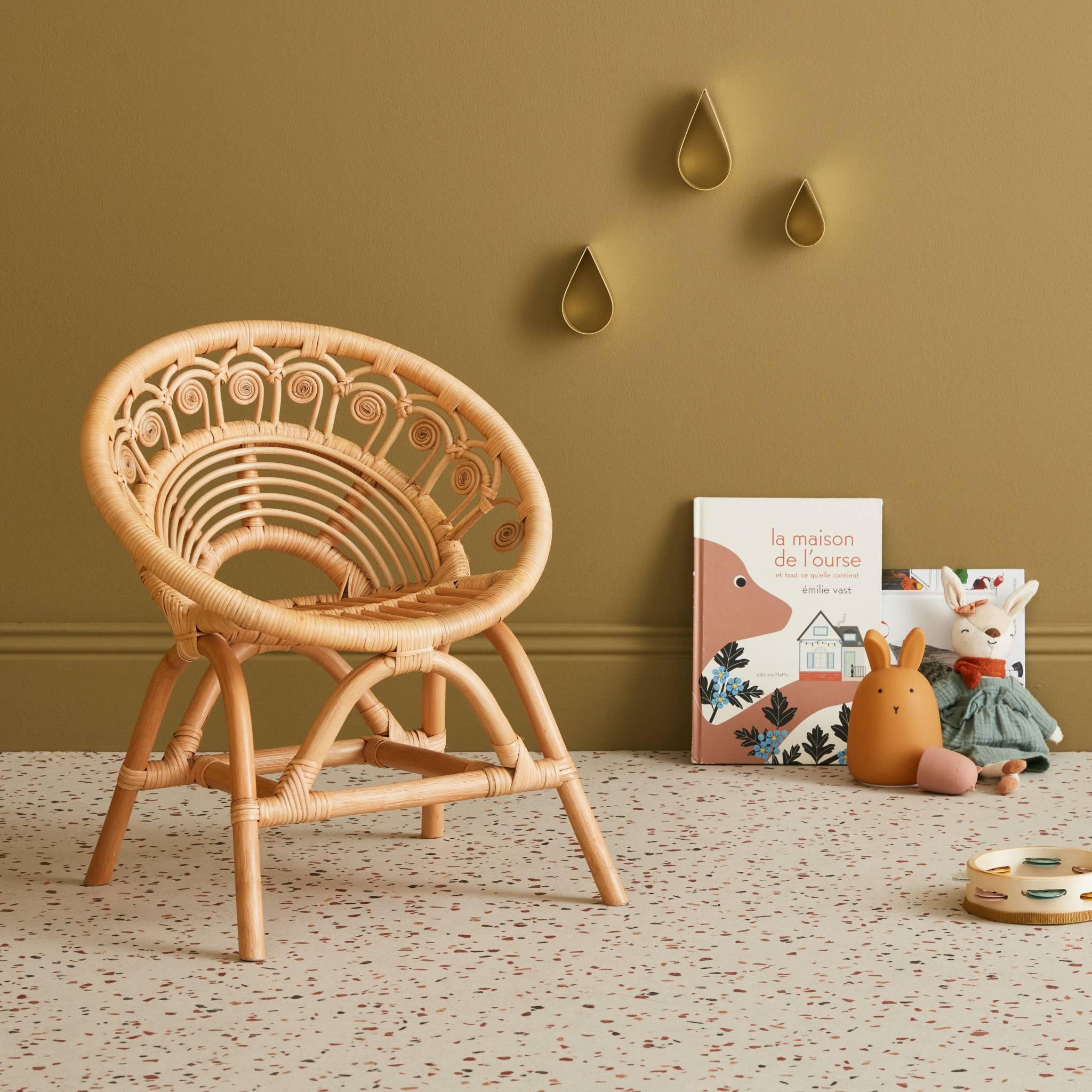 Voir la diapositive 3 : SWEEEK Chaise enfant en rotin Alice
