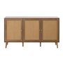 Voir la diapositive 1 : BEST MOBILIER Goto - buffet bas - effet bois et cannage - 3 portes - 140 cm