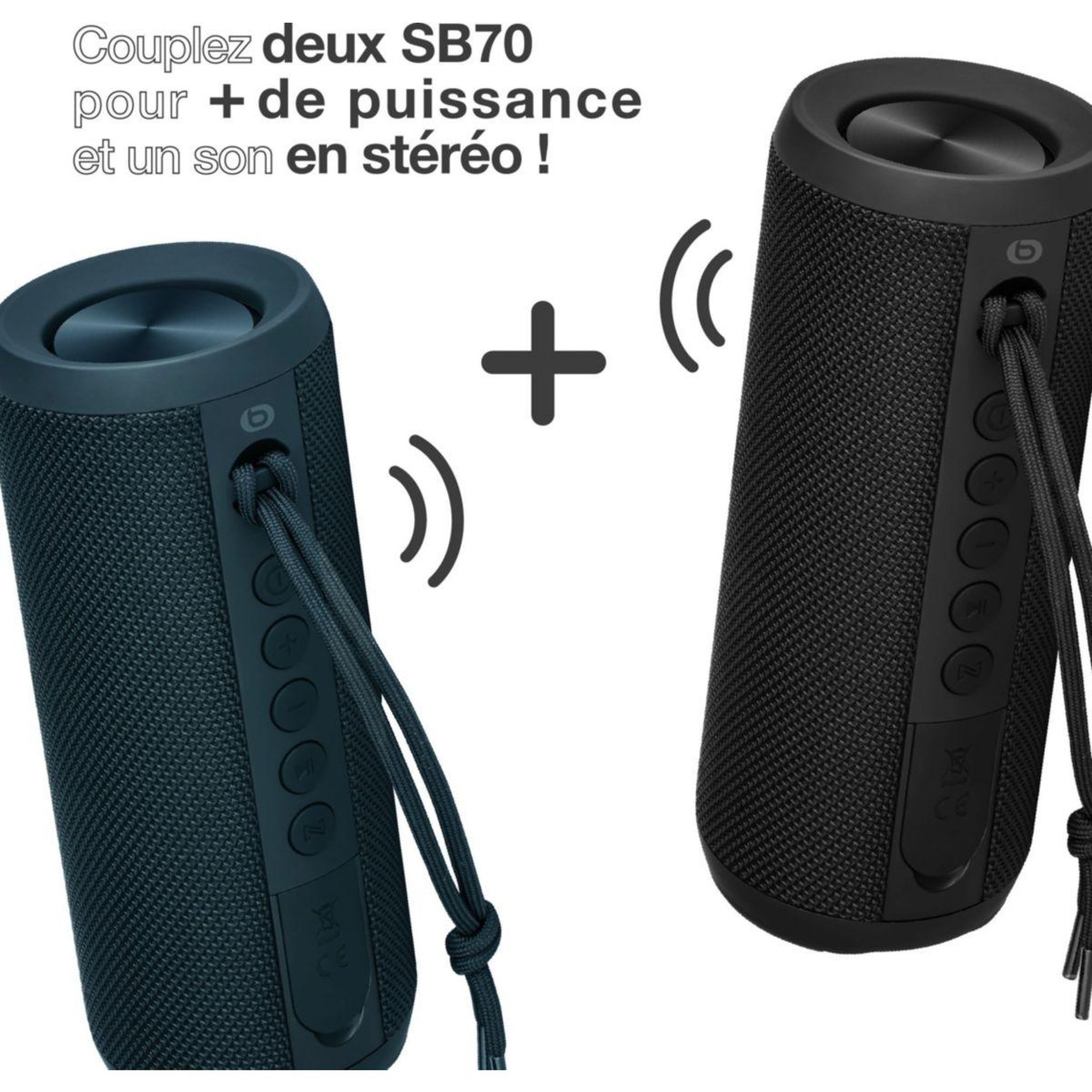 Voir la diapositive 4 : ESSENTIEL B Enceinte portable SB70 Bleue ECO-CONCUE