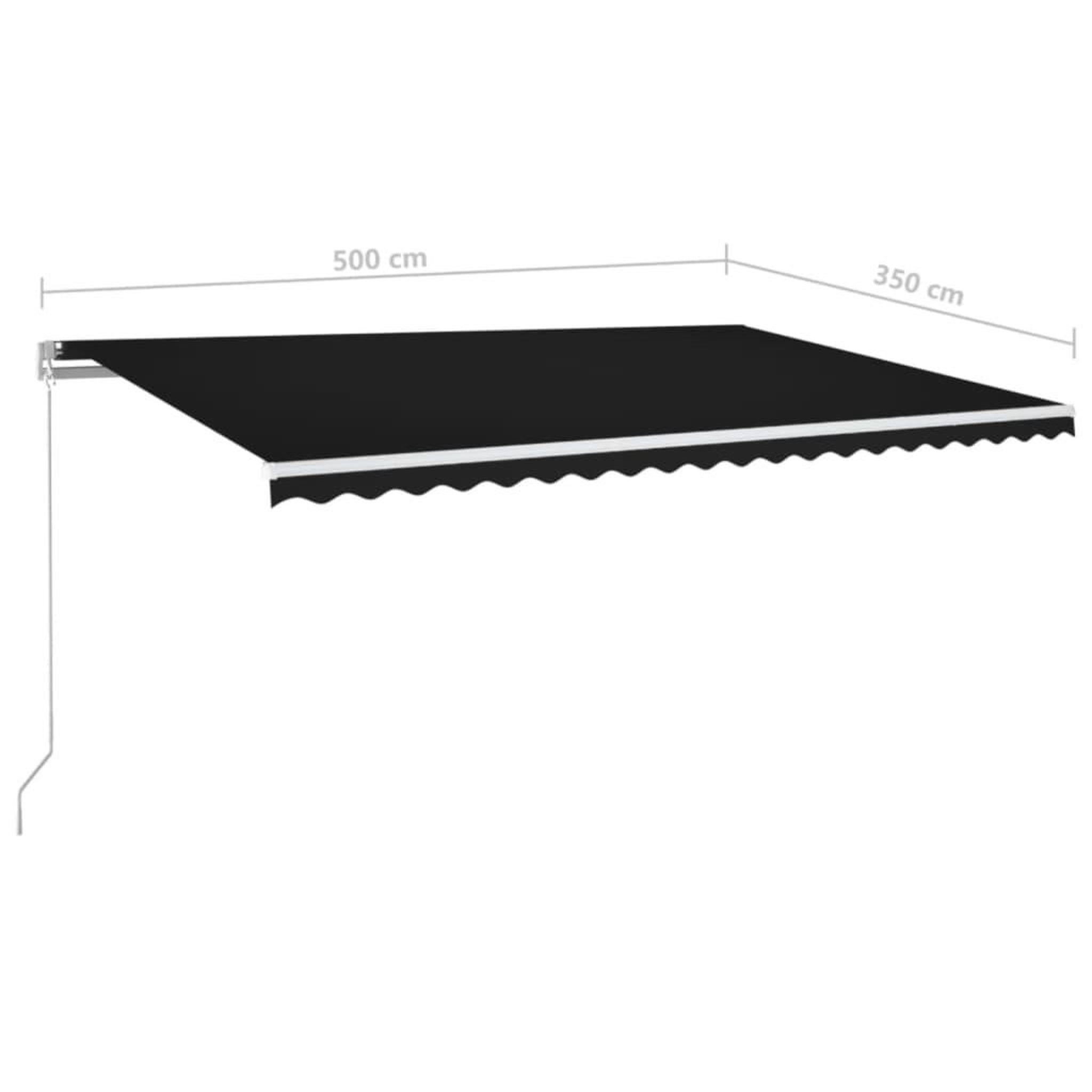 Voir la diapositive 6 : VIDAXL Auvent manuel retractable avec LED 500x350 cm Anthracite