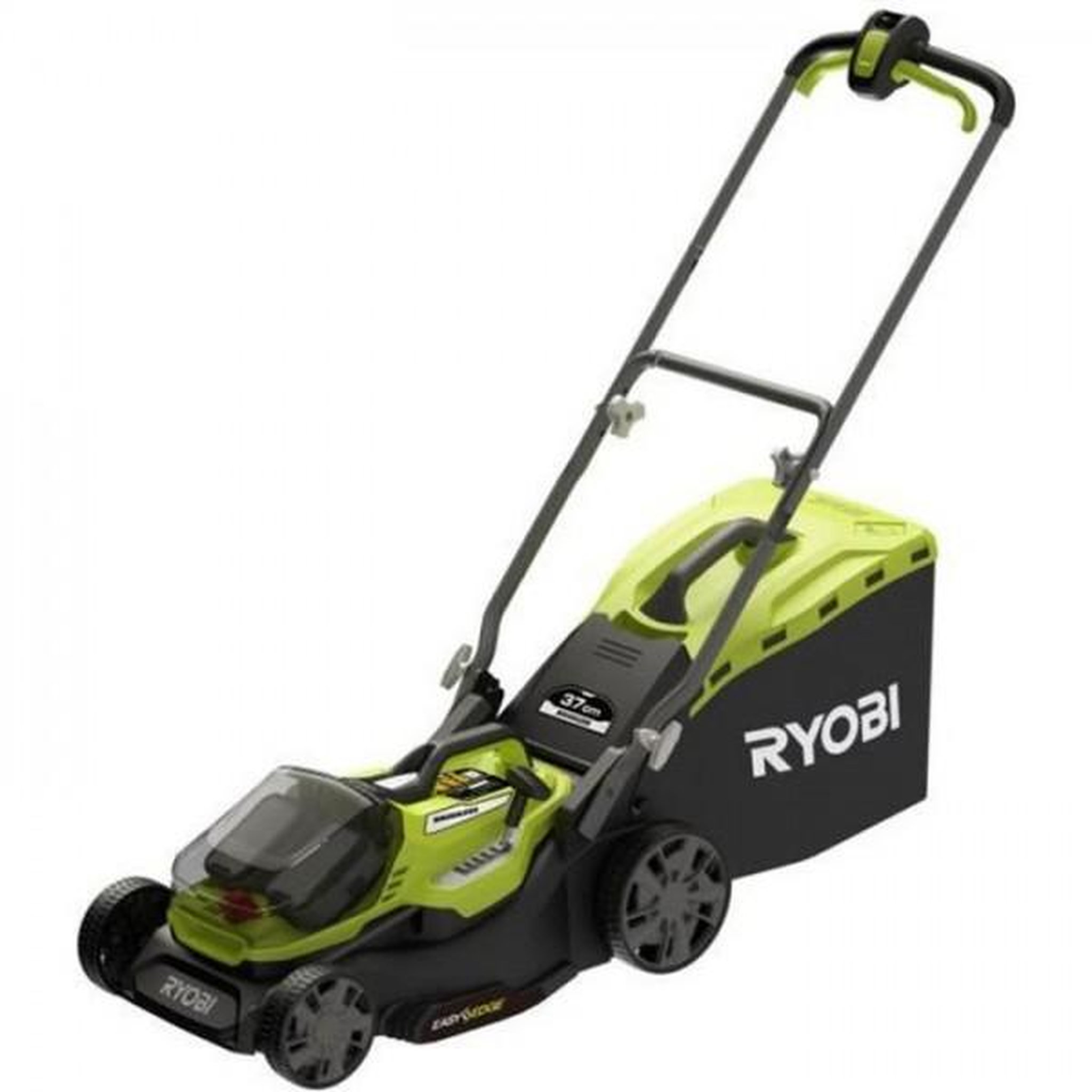 Ryobi Tondeuse a Gazon RYOBI -   poussée 18V ONE+ - Brushless - Ø coupe 37 cm - ramassage et mulching + batterie 5,0 Ah & chargeur - RY18LMX37