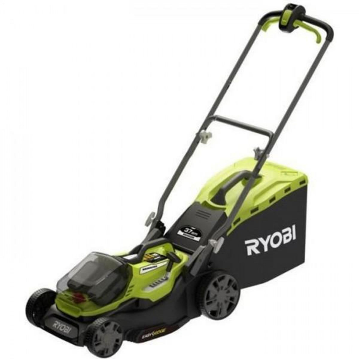 Ryobi Tondeuse a Gazon RYOBI -   poussée 18V ONE+ - Brushless - Ø coupe 37 cm - ramassage et mulching + batterie 5,0 Ah & chargeur - RY18LMX37