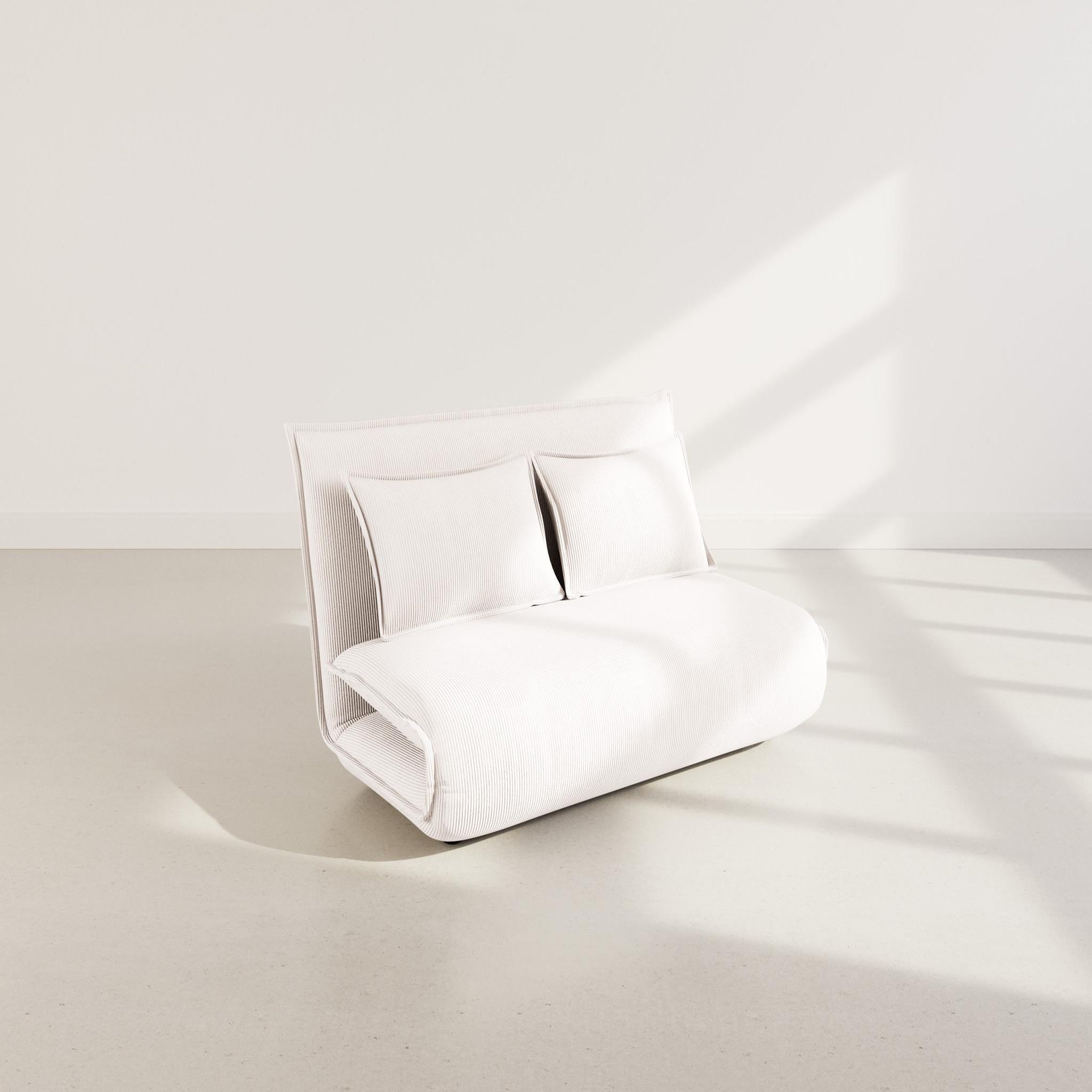 Voir la diapositive 6 : BEST MOBILIER Candice - banquette 2 places convertible clic-clac en velours côtelé