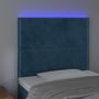 Voir la diapositive 3 : VIDAXL Tete de lit a LED Bleu fonce 100x5x118/128 cm Velours