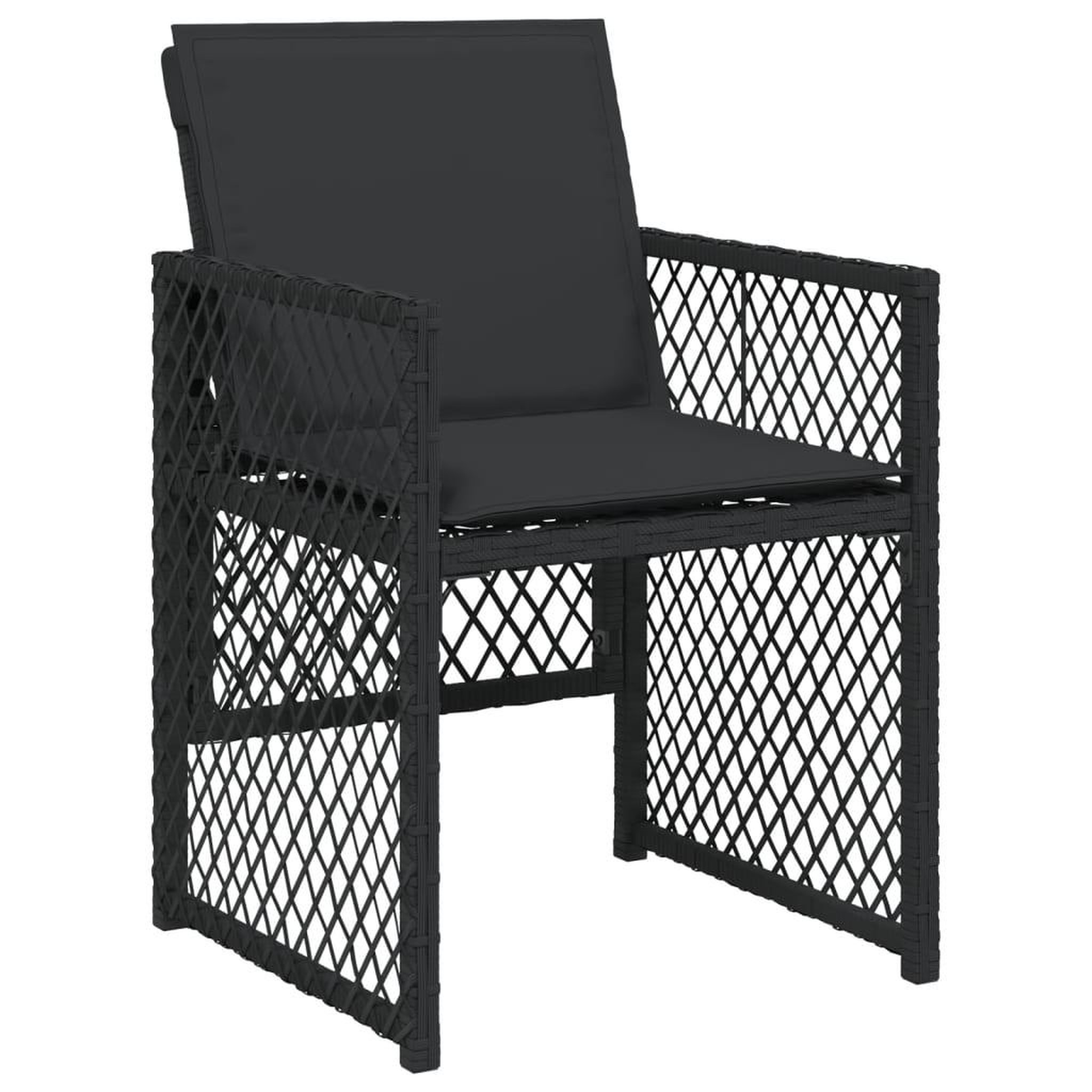 Voir la diapositive 4 : VIDAXL Ensemble a manger de jardin 13 pcs coussins noir resine tressee