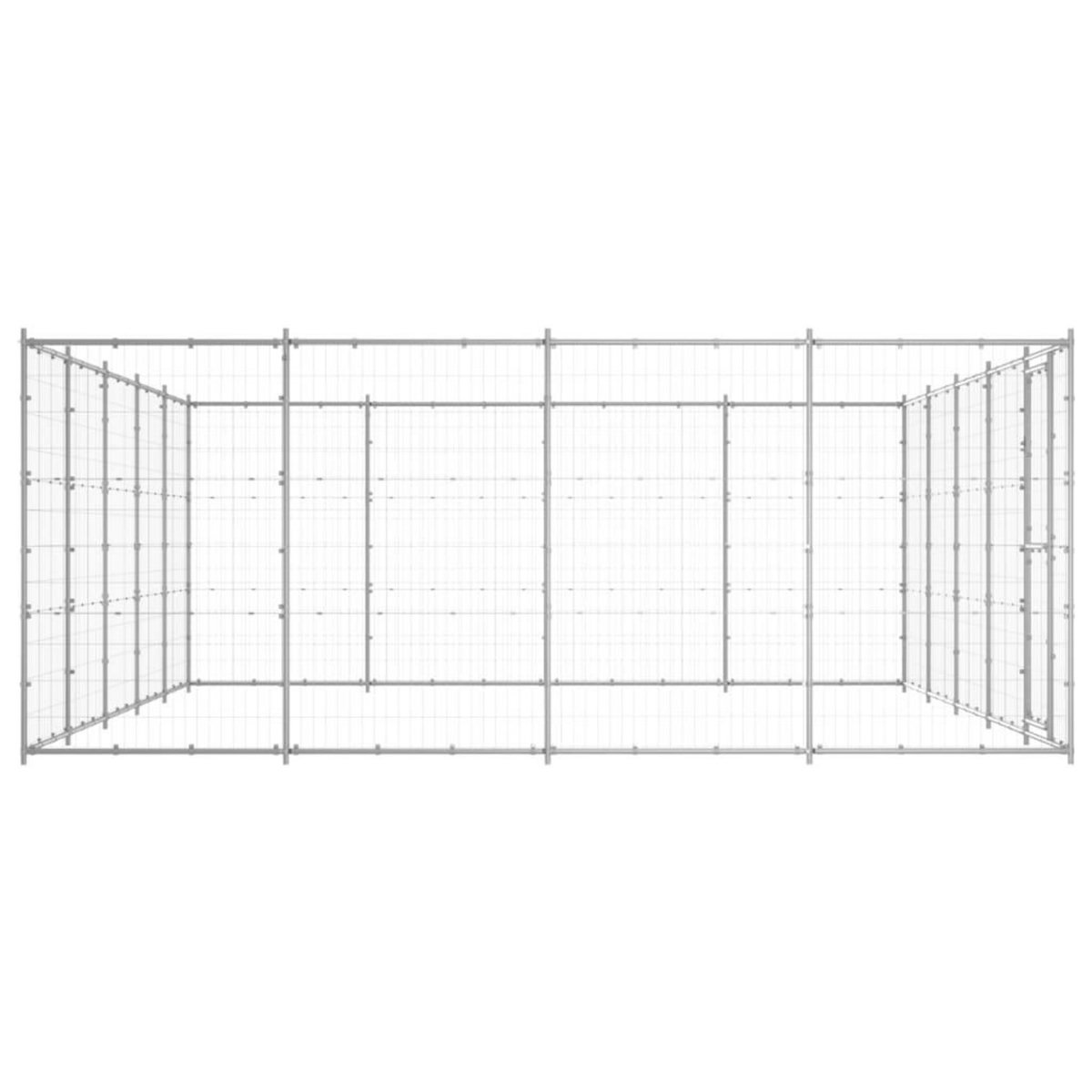 VIDAXL Chenil exterieur Acier galvanise 24,2 m²