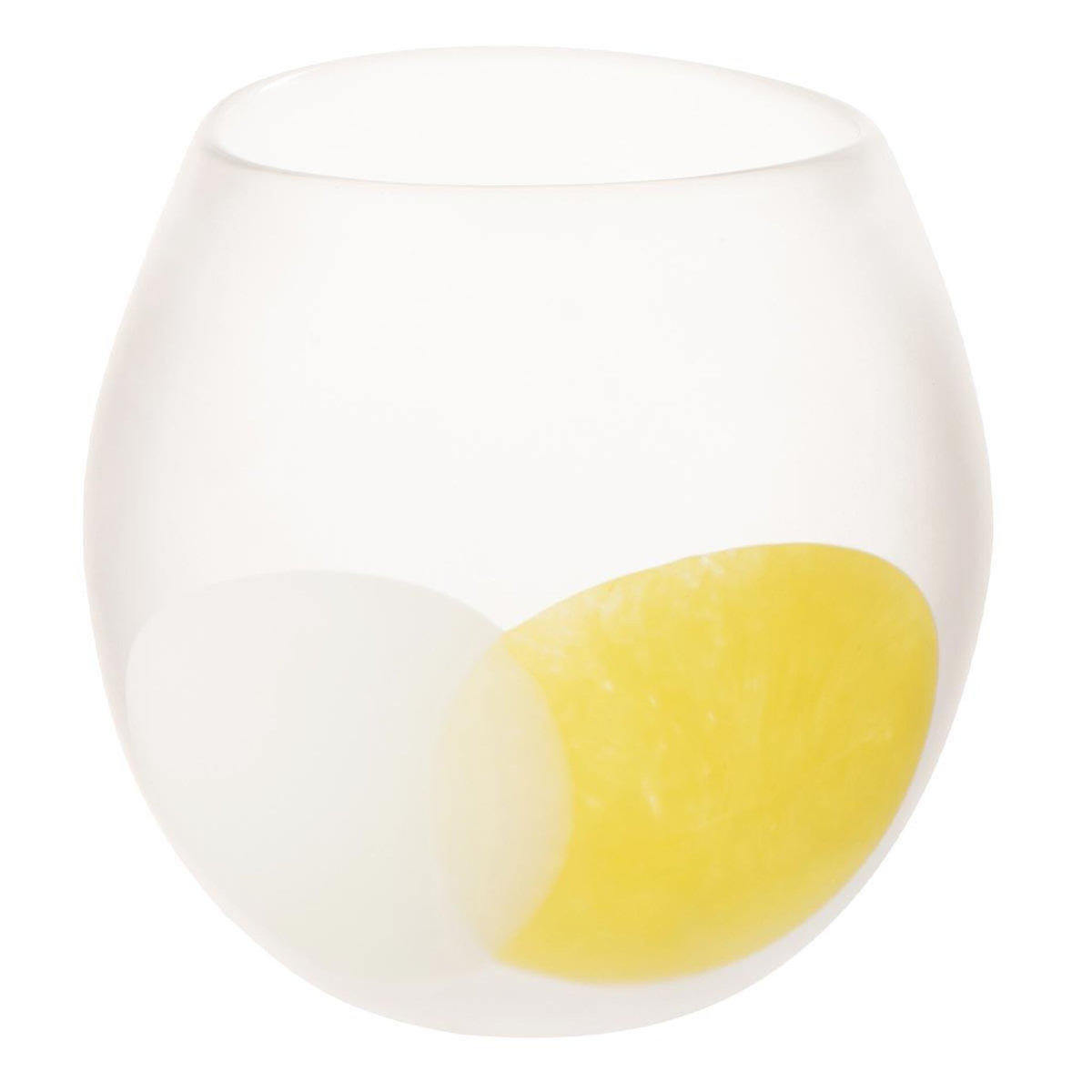 Paris Prix Photophore en Verre  Amos  22cm Blanc & Jaune