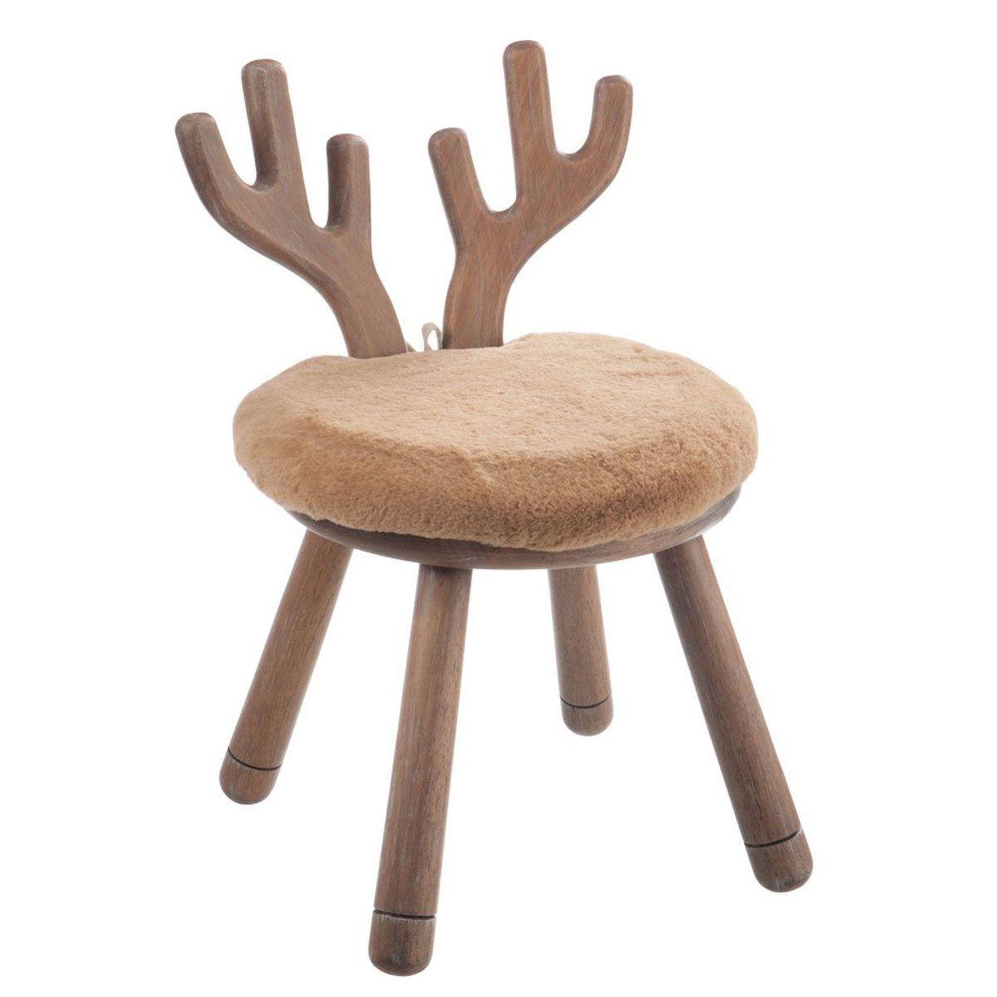J-LINE Chaise enfant design  oreille cerf  56cm naturel