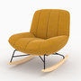 Voir la diapositive 1 : Rendez vous déco Rocking chair en tissu effet velours jaune moutarde-Alvin