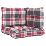 Voir la diapositive 2 : VIDAXL Coussins de palette lot de 3 motif a carreaux rouge tissu
