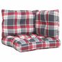Voir la diapositive 2 : VIDAXL Coussins de palette lot de 3 motif a carreaux rouge tissu