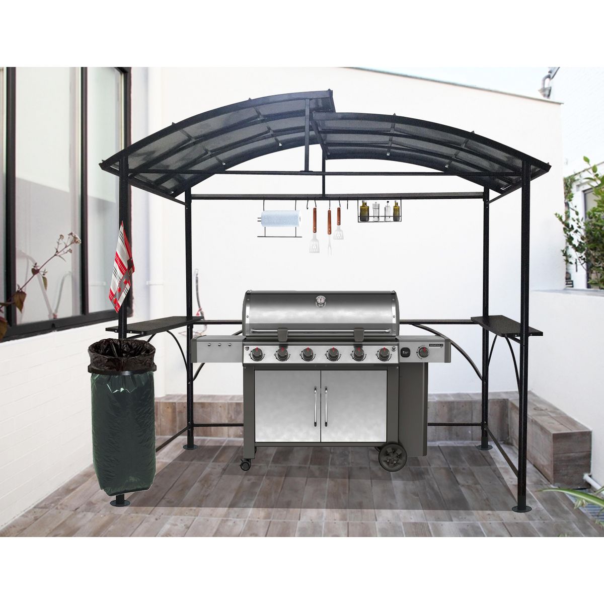 Abri pour barbecue - l263xP150xH232/240cm