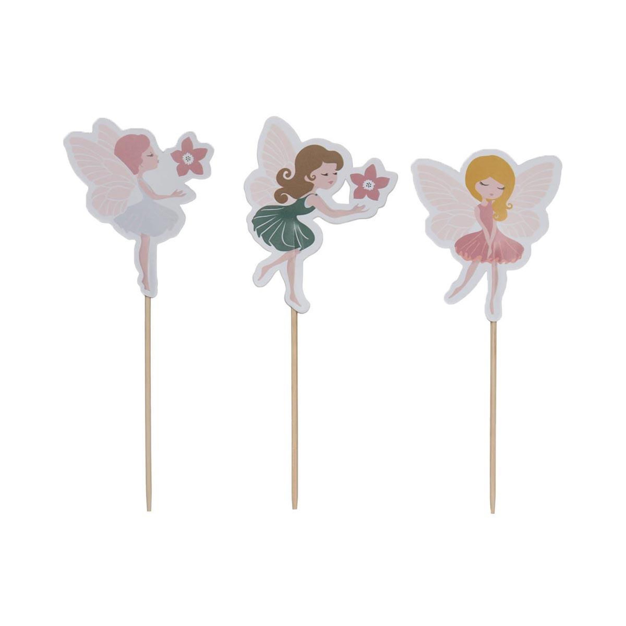 Voir la diapositive 2 : FIVE Lot de 10 piques décoratifs  fées  15cm multicolore