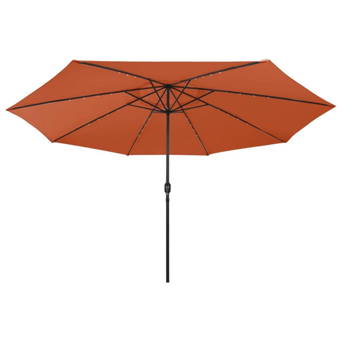 VIDAXL Parasol de jardin avec lumieres LED et mat en metal terre cuite