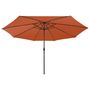 Voir la diapositive 3 : VIDAXL Parasol de jardin avec lumieres LED et mat en metal terre cuite