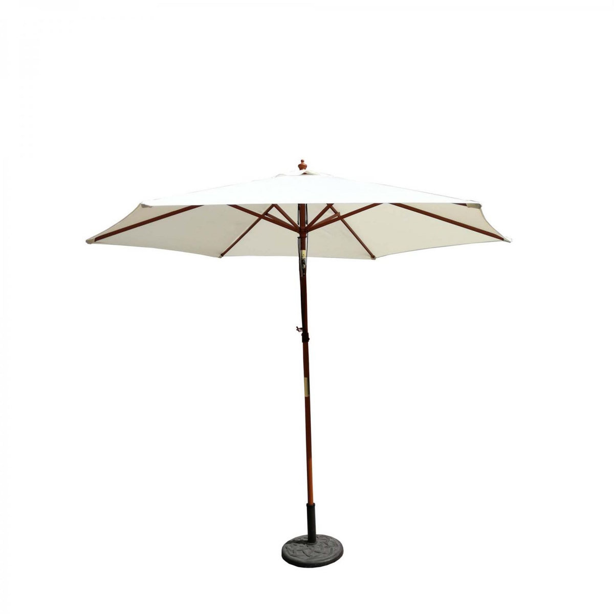 CONCEPT USINE Parasol droit et inclinable en bois diamètre 3m écru Cancun