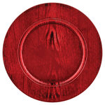 ATMOSPHERA Lot de 12 dessous d'assiette effet bois. Coloris disponibles : Jaune, Rouge
