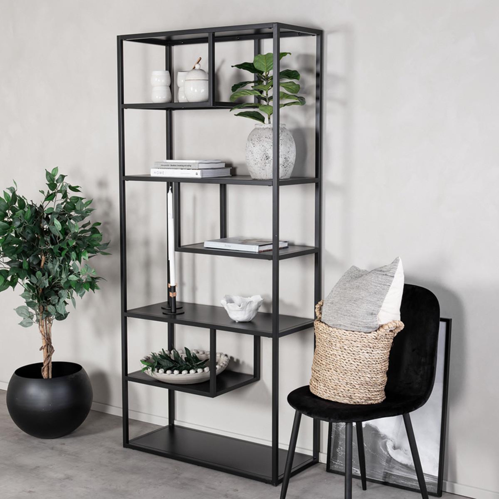 Voir la diapositive 5 : Paris Prix Étagère bibliothèque 6 niveaux  staal  190cm noir