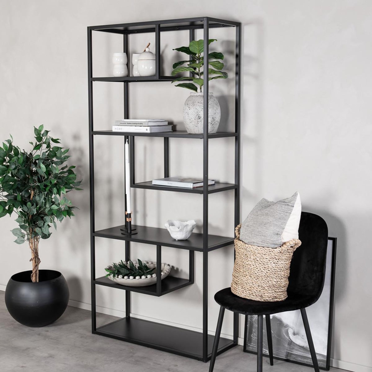 Paris Prix Étagère Bibliothèque 6 Niveaux  Staal  190cm Noir