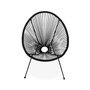Voir la diapositive 3 : SWEEEK Lot de 2 fauteuils design Oeuf - Acapulco Noir - Fauteuils 4 pieds design rétro. cordage plastique. intérieur / extérieur