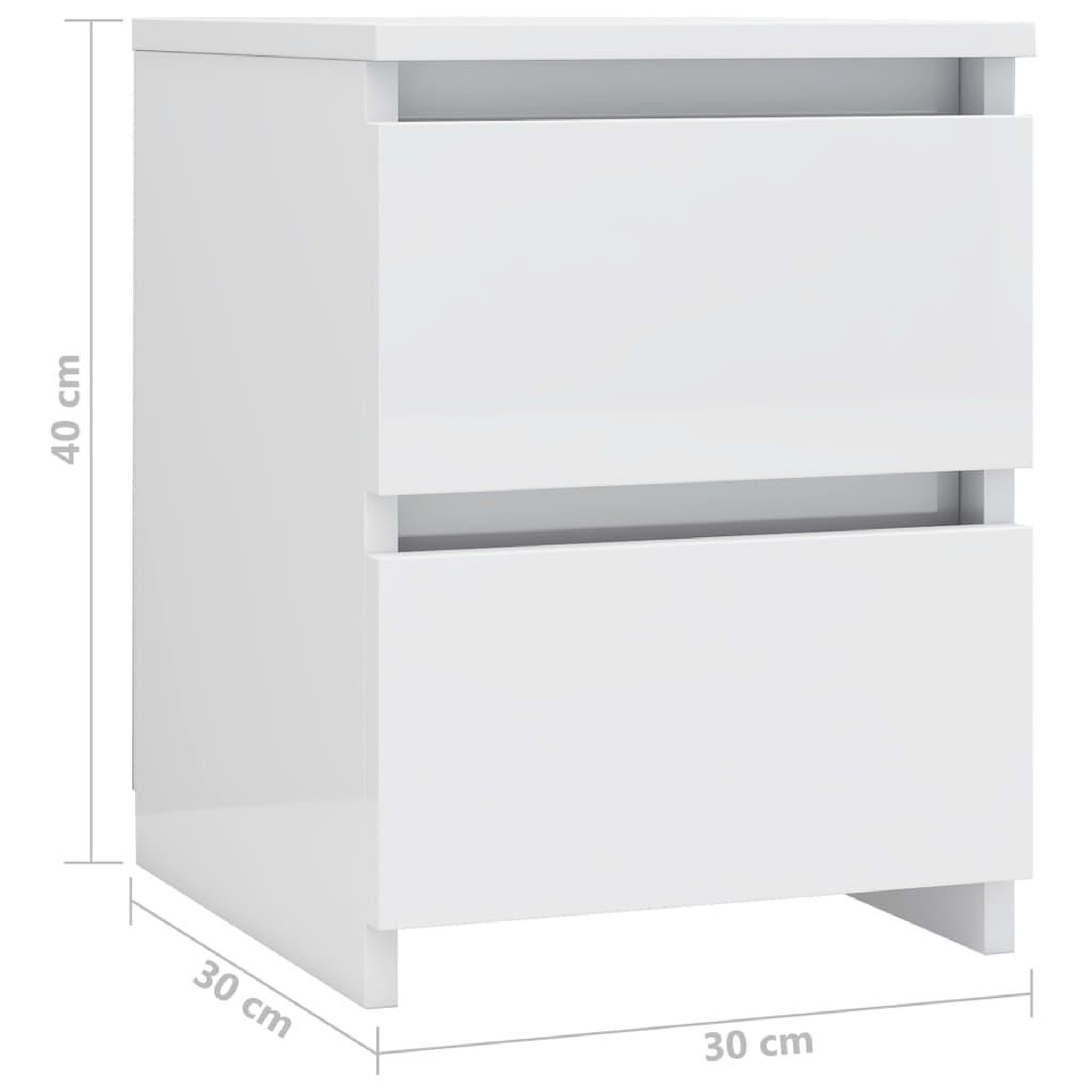 Voir la diapositive 6 : VIDAXL Tables de chevet 2 pcs Blanc brillant Bois d'ingenierie