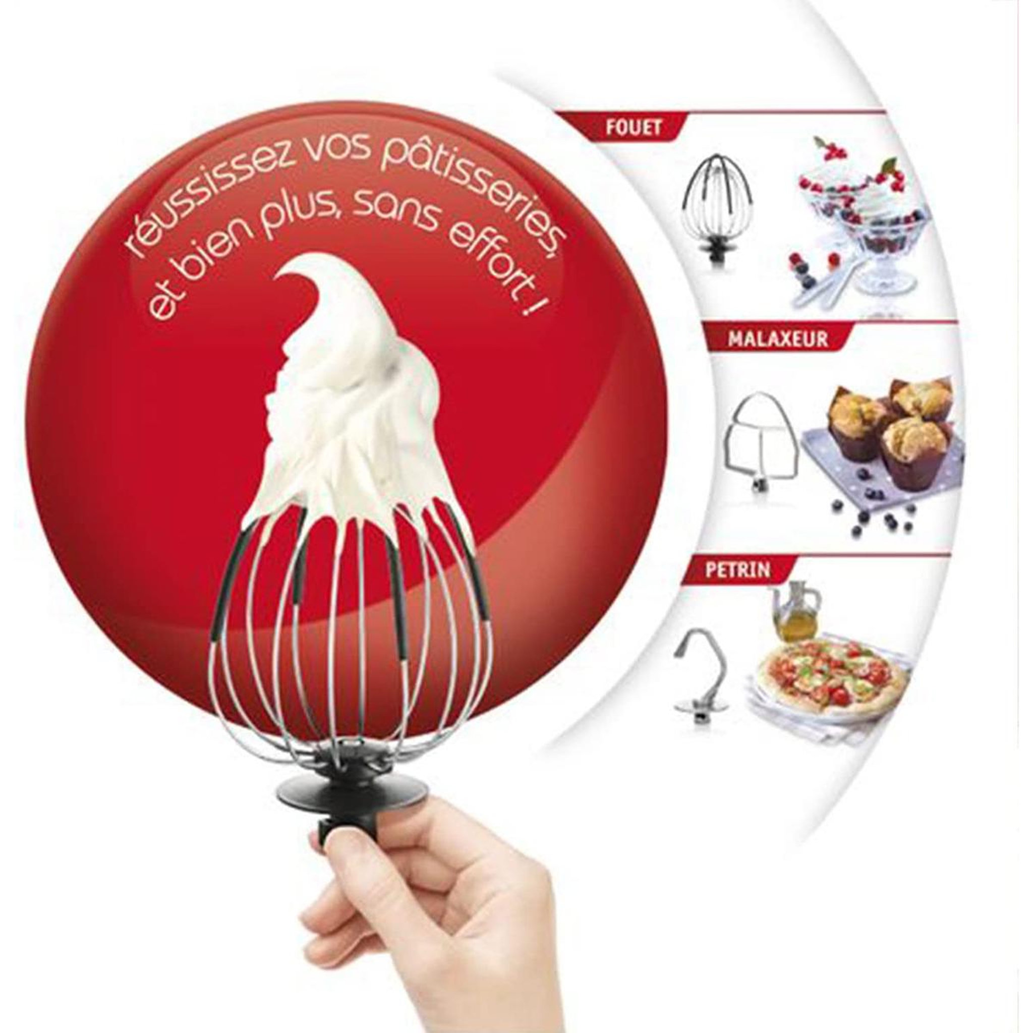 Voir la diapositive 3 : MOULINEX Robot pâtissier 4.6l 1100w blanc - qa510110