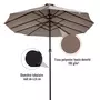 OUTSUNNY Parasol de jardin XXL parasol grande taille 4,6L x 2,7l x 2,4H m ouverture fermeture manivelle acier polyester haute densité marron