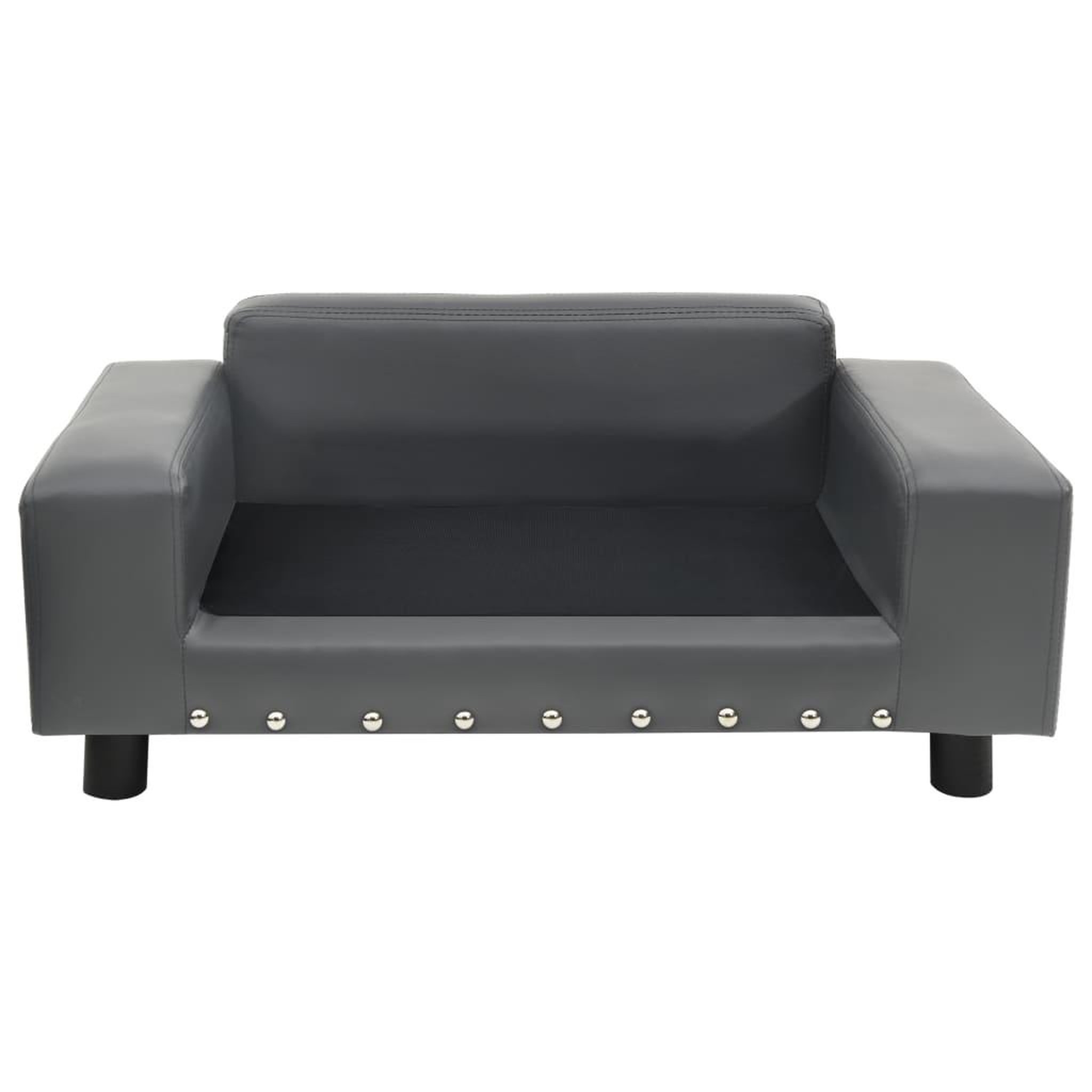 Voir la diapositive 3 : VIDAXL Canape pour chien Gris 81x43x31 cm Peluche et similicuir