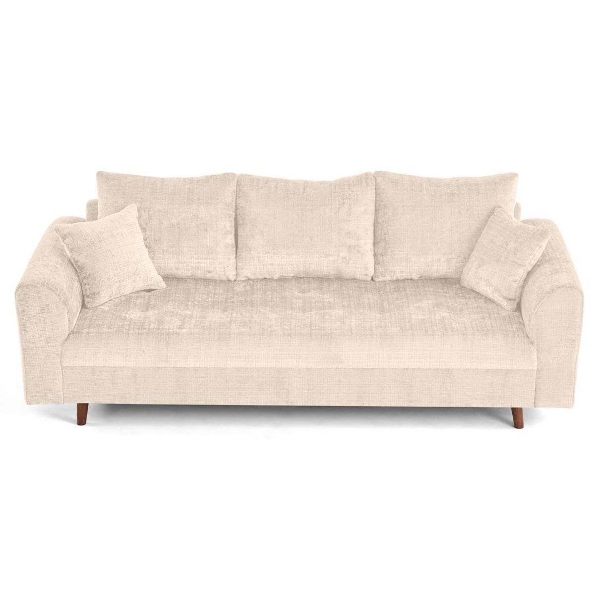 LISA DESIGN Rune - canapé droit 3 places en velours texturé