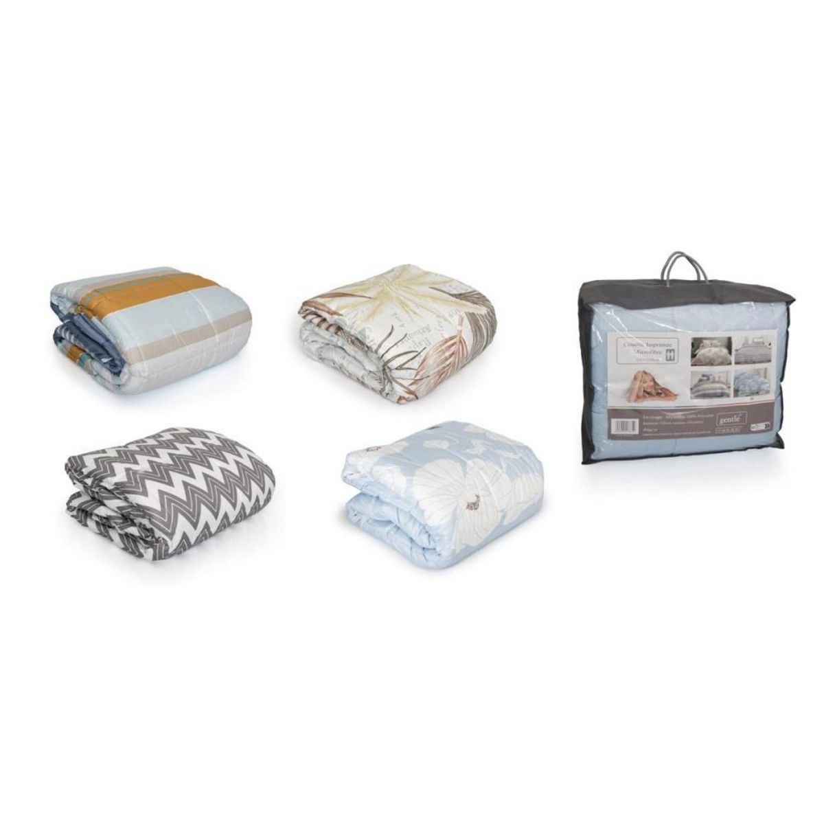 Gentle Couette imprimée 240x220 cm Rayures ocre