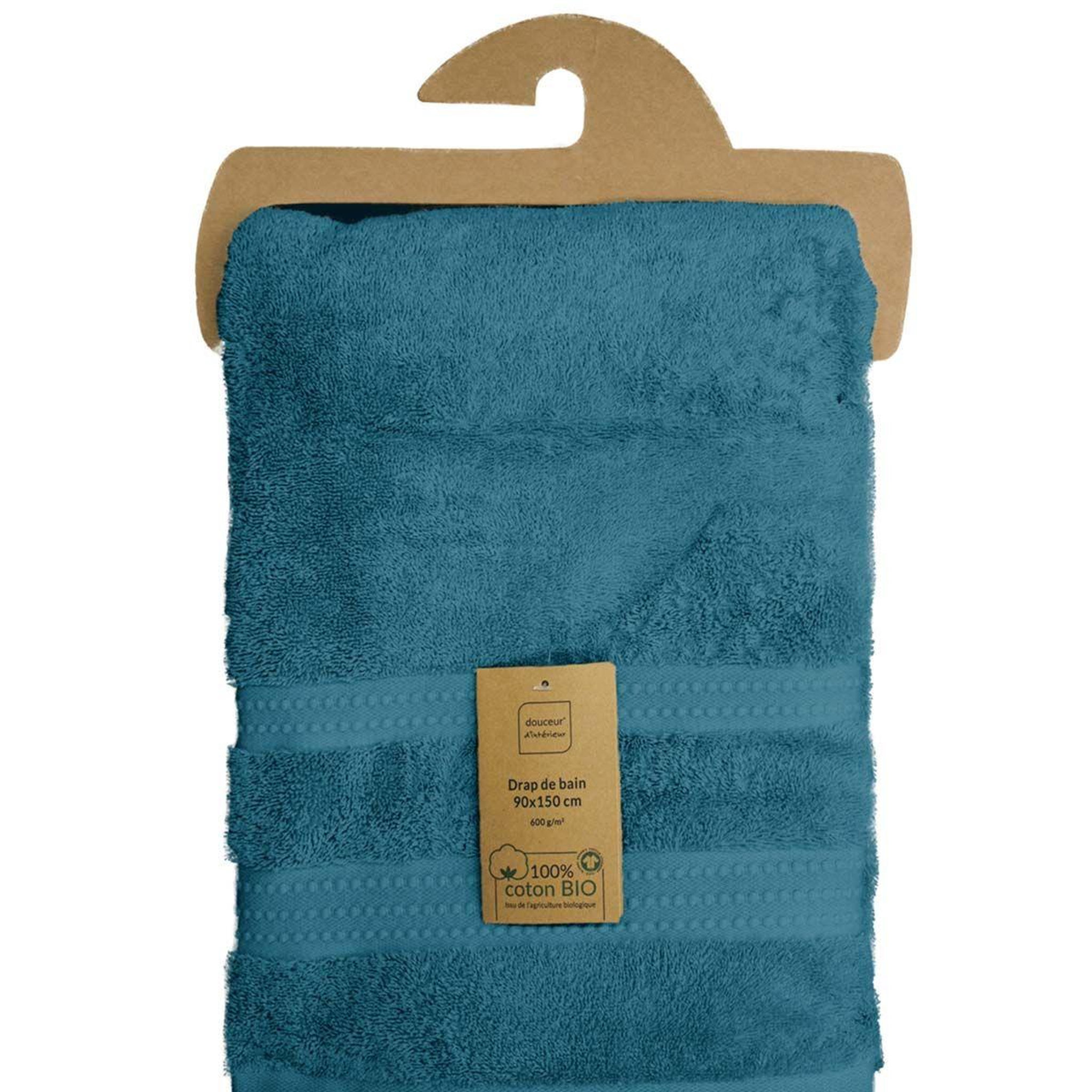 Voir la diapositive 5 : Douceur d'Intérieur Drap de bain  excellence  90x150cm bleu orage