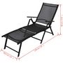 Voir la diapositive 6 : VIDAXL Chaise longue pliable Aluminium Noir
