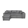 Voir la diapositive 3 : Canapé d'angle réversible convertible avec coffre + 2 poufs avec niche fixe à droite ANETTA