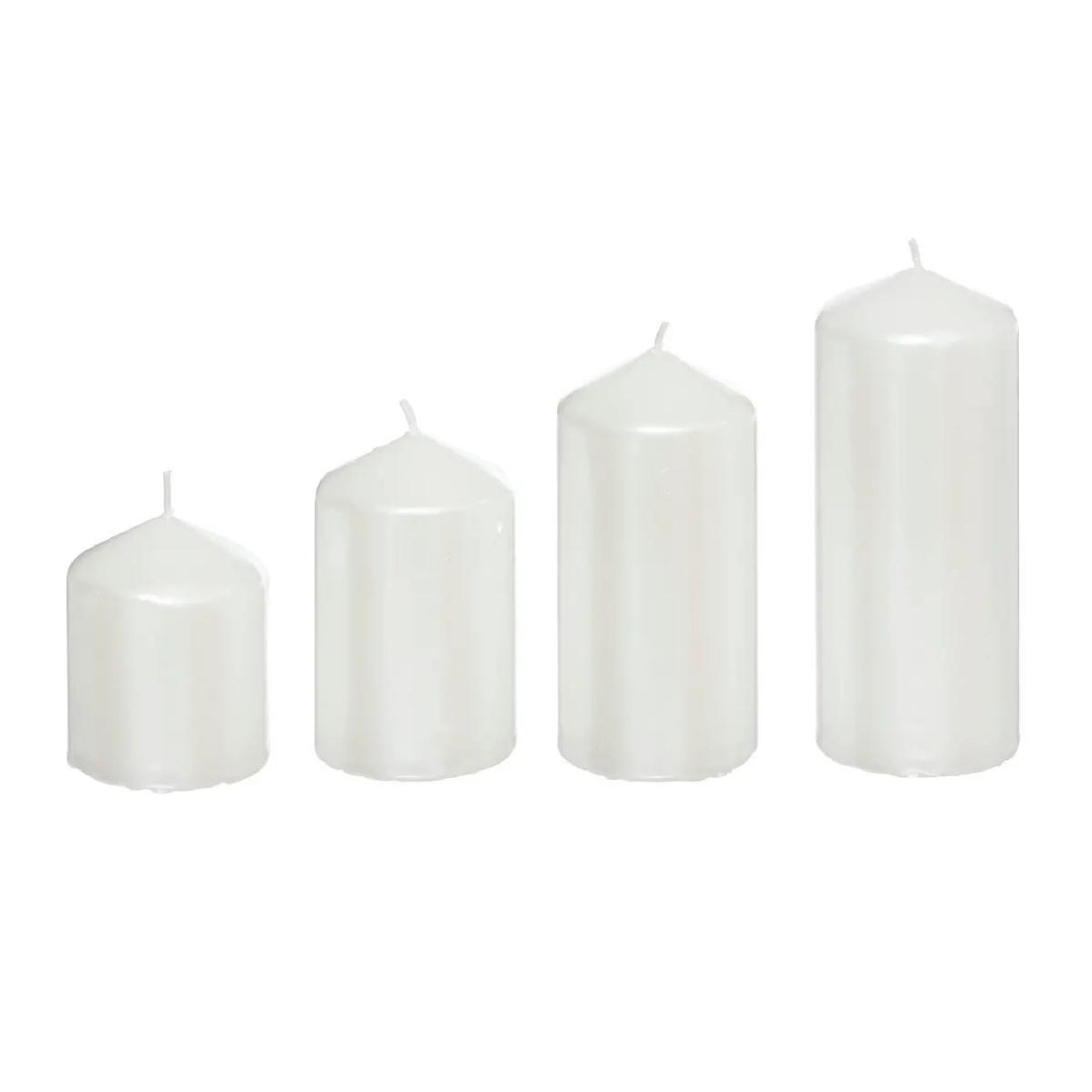 ATMOSPHERA Lot de 4 bougies de l'avent  satin  12cm blanc