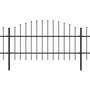 Voir la diapositive 2 : VIDAXL Cloture de jardin avec dessus en forme de lance en acier 359 x 100 cm Noir